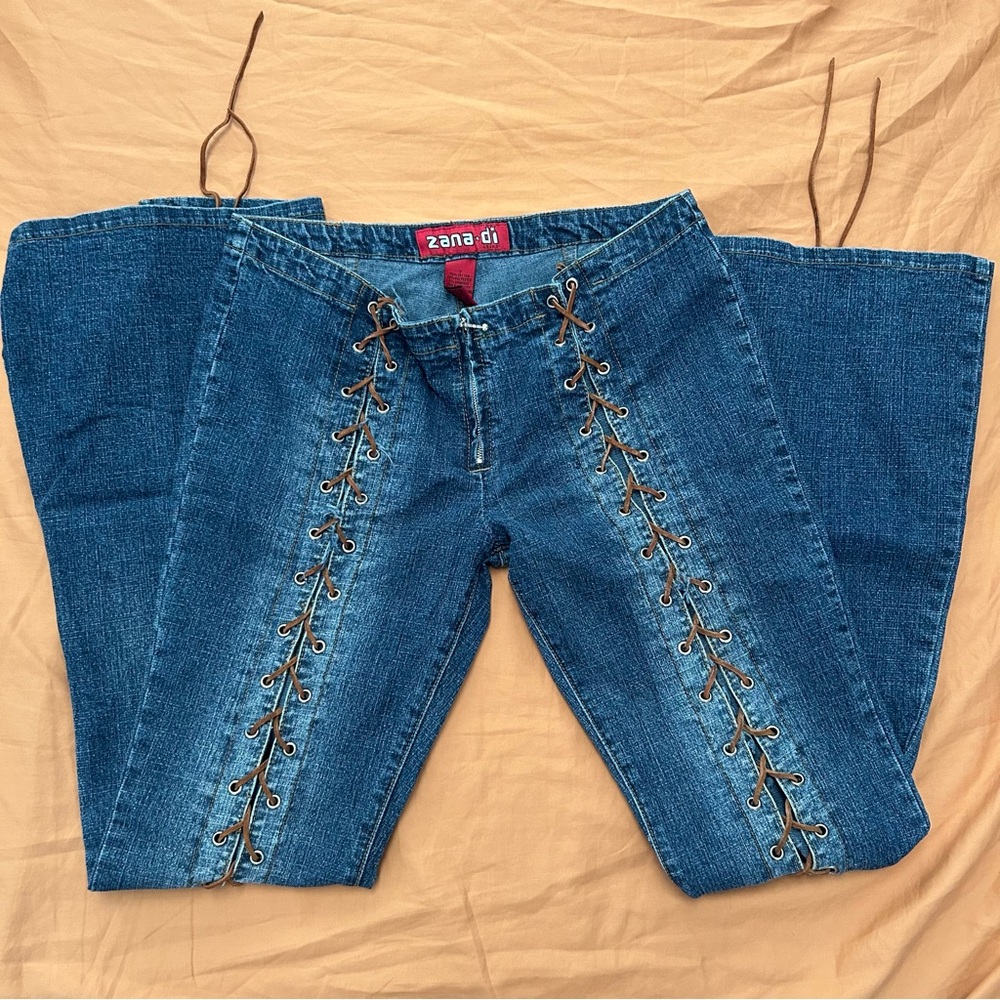 Lace Up Zana Di Bootcut Jeans with Suede laces